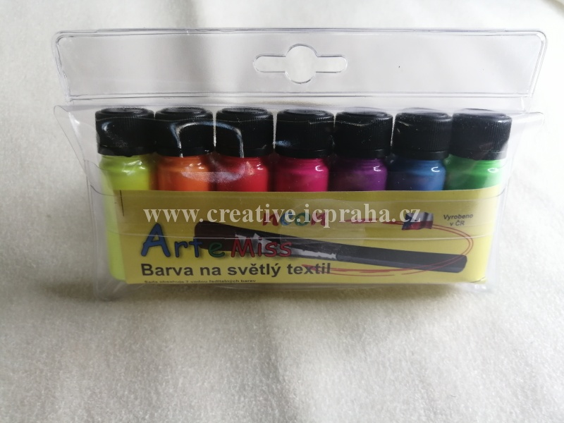 ArteMiss sada NEON na světlý textil - 7x12g 